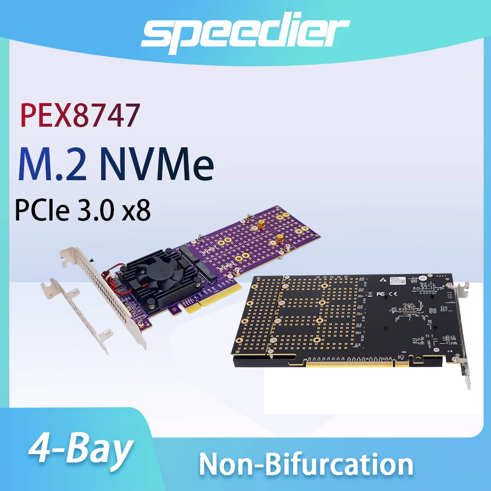Quad M.2 Nvme Pcie Bifurcation Card - Scheda di espansione PCIe 3.0 X8
